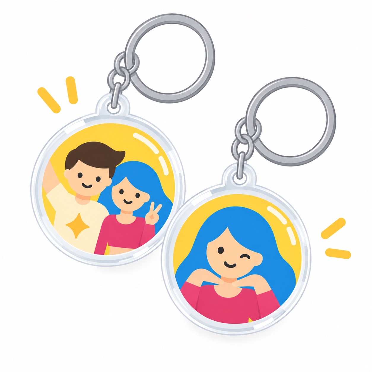 Personalized acrylic photo keychains from the Keychain Station